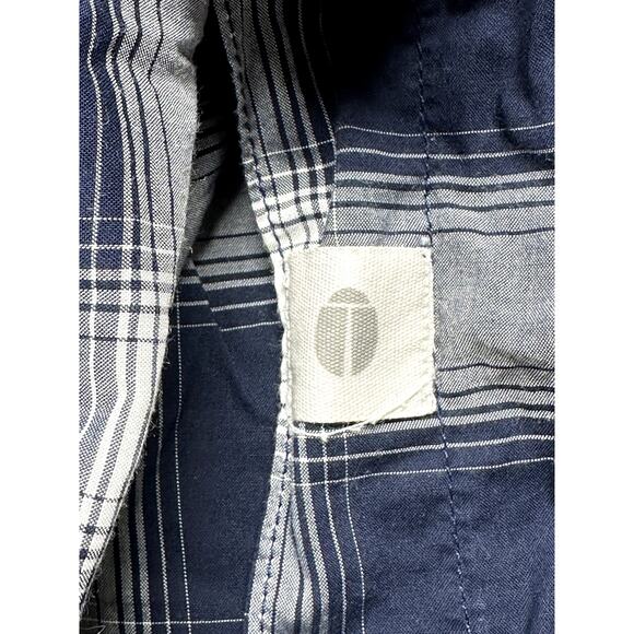 Grayson Frank & Eileen Top Womens 02 US Small Navy Gray Plaid The Hero Button Up - Picture 7 of 9